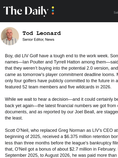 golfdigest newsletter: Is this LIV Golf’s weekend of reckoning?