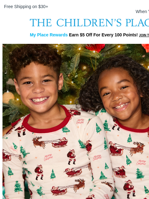 childrensplace newsletter: Matching PJs, Major Savings! 🎁