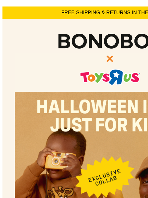 Perfect for Halloween. Web Version FREE SHIPPING & RETURNS IN THE US Bonobos X ToysRUs Collaboration Looking for a throwback costume? Our Geoffrey the Giraffe collab is perfect for matching with