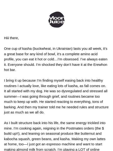 moonjuice newsletter: the new "it" grain