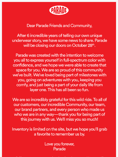 yourparade newsletter: An important update from us