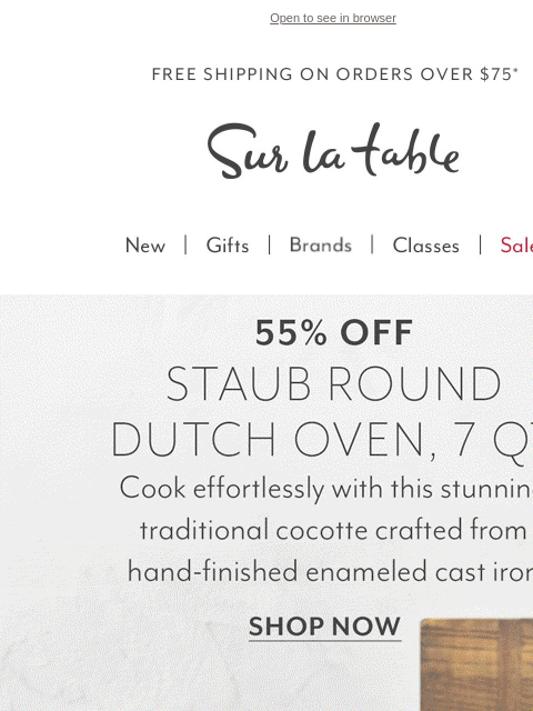 surlatable newsletter: Elevate fall flavors with Staub cookware.