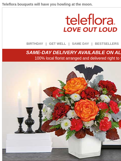 teleflora newsletter: Get Halloween-Ready + 20% Off π»π