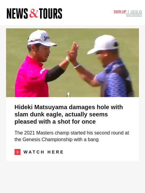 golfdigest newsletter: Jason Day tests equipment anomaly