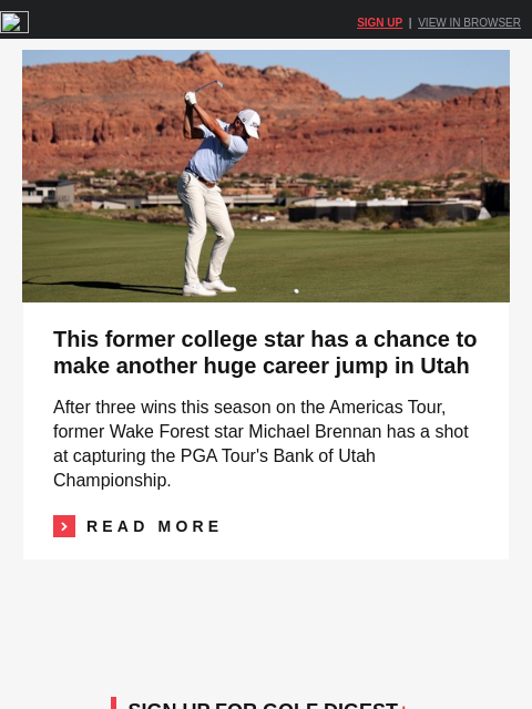 golfdigest newsletter: Homa guts out injury, can't complain to wife about...