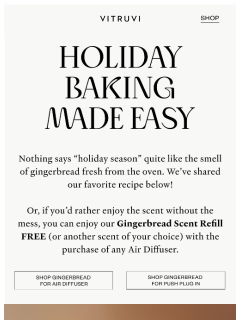 vitruvi newsletter: Gingerbread in the AIR π€