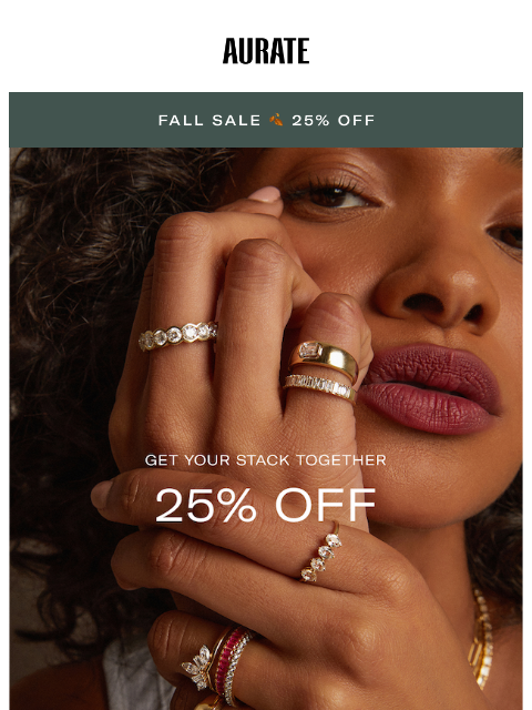 auratenewyork newsletter: 25% OFF GOLD LAYERS