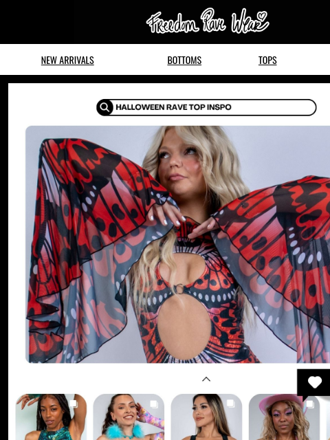 freedomravewear newsletter: Halloween Rave Tops