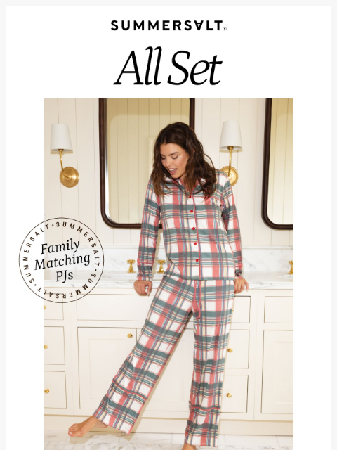 summersalt newsletter: For the Early Birds: Holiday PJs
