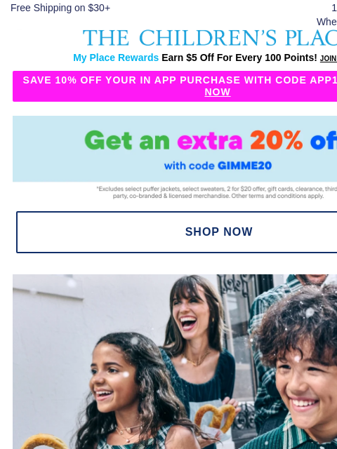 childrensplace newsletter: Dress Up in Matching Holiday Looks up to 60% OFF ❤...