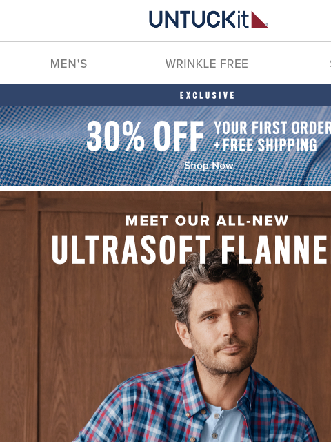 untuckit newsletter: The Softest Deal of the Season: 30% Off!