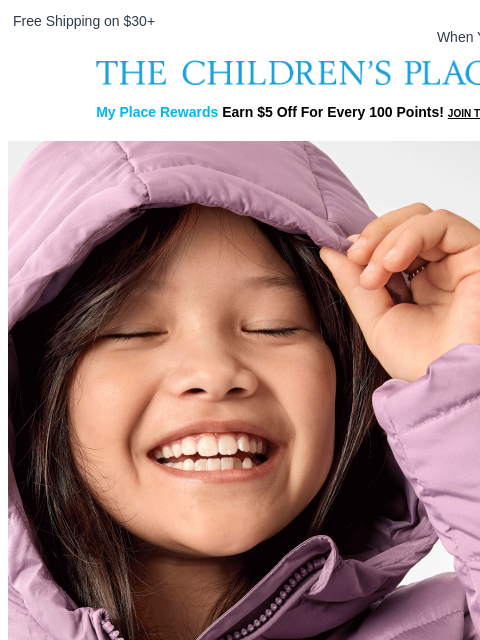 childrensplace newsletter: Puffer Palooza: Jackets are Just $17.99 ☁️