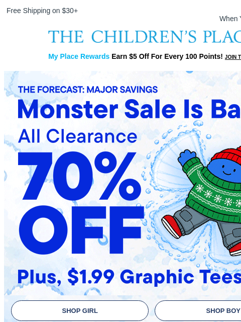 childrensplace newsletter: 70% OFF Clearance Is Kind of a Big Deal 💥
