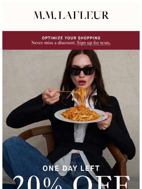 mmlafleur newsletter: FINAL 24 HRS | 20% Off Jardigans