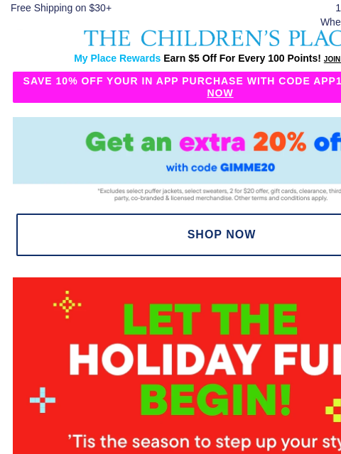 childrensplace newsletter: Holiday Outfits that Totally Sleigh 🛷