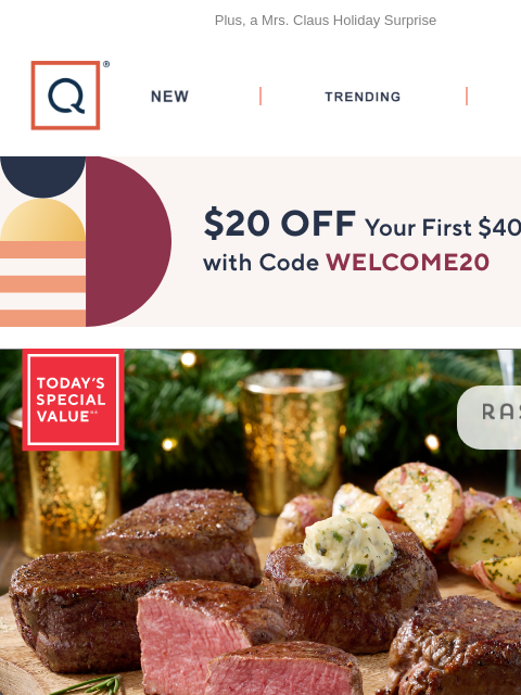 qvcemail newsletter: Let Rastelli’s Handle Holiday Meals + Get $20 Off