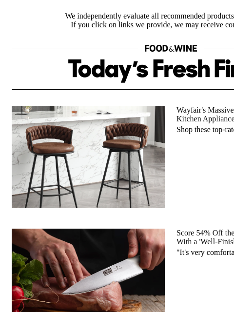 foodandwine newsletter: Whoa! This 'Extra-Sharp' Chef Knife Is 54% Off Tod...