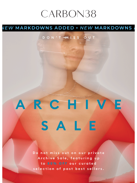 carbon38 newsletter: Still Going: Up to 80% off