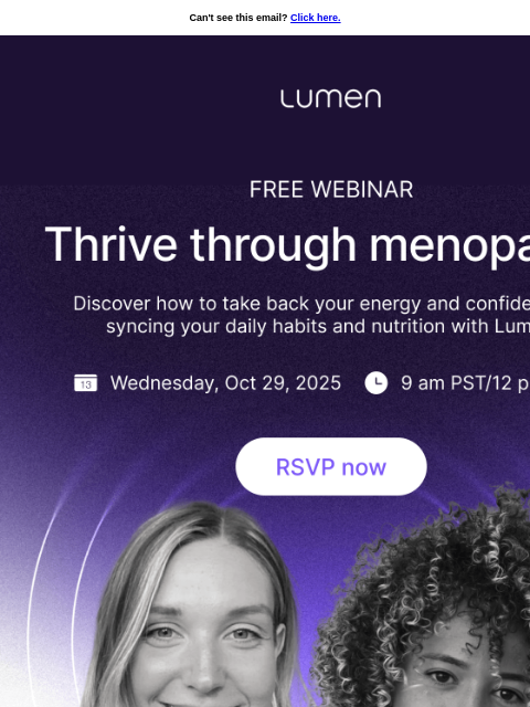 lumen newsletter: Join our free webinar on thriving through menopaus...