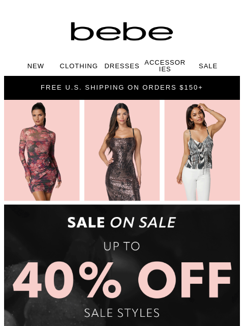 bebe newsletter: 🚥 Up to 40% Off Until Midnight 🚥