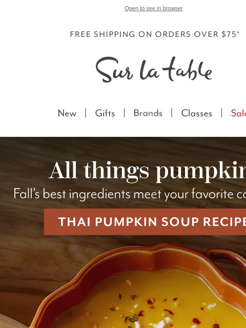 surlatable newsletter: Pumpkin season starts in the kitchen.