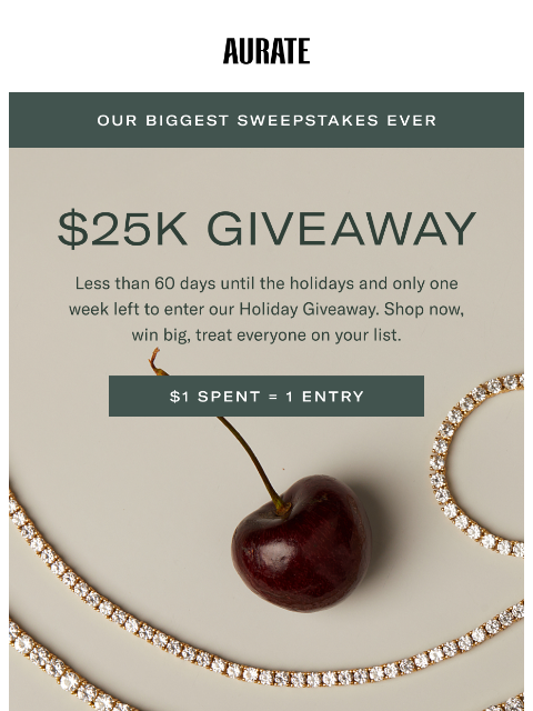 auratenewyork newsletter: WIN $25K, SLAY THE HOLIDAYS