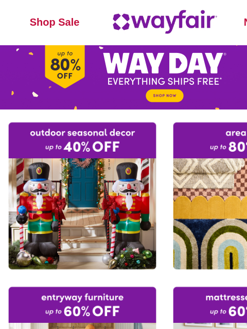 wayfair newsletter: 🟣 🟡 WAY DAY IS BACK 🟡 🟣