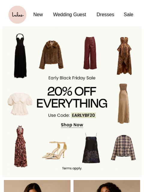 lulus newsletter: 😍​ 20% OFF EVERYTHING 😍​