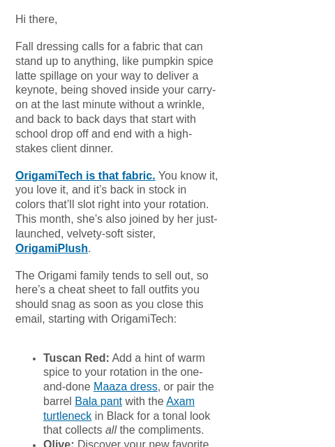 mmlafleur newsletter: Restock Alert 🚨 OrigamiTech in 4 shades.