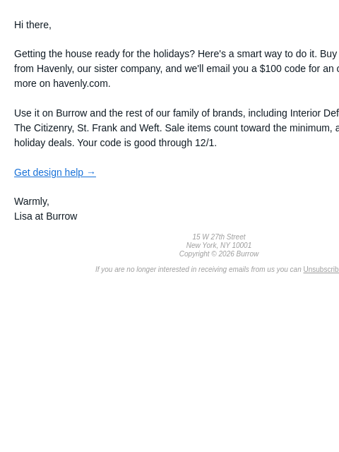 burrow newsletter: Design help that pays you back