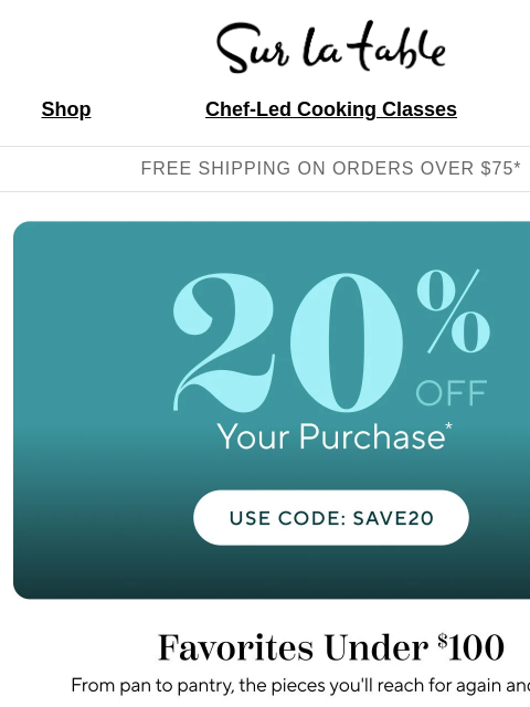 surlatable newsletter: Our favorites under $100.