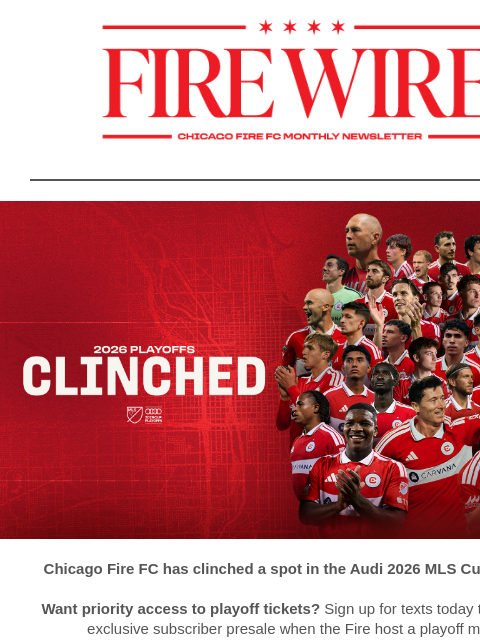 chicagofirefc newsletter: FIRE WIRE | Playoffs, Lewandowski, Mr. T & More!