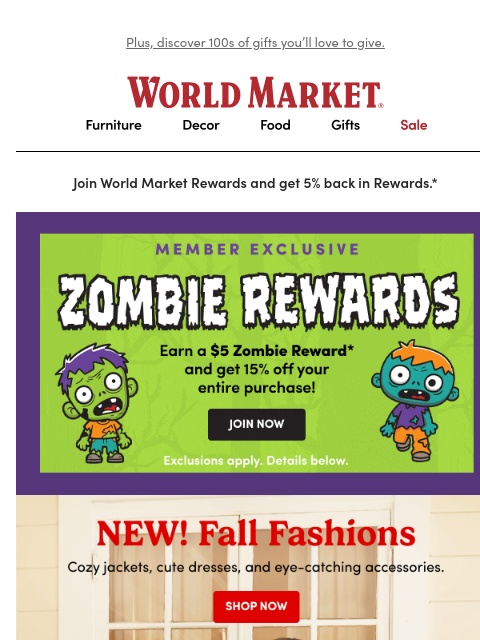 emailworldmarket newsletter: Sweaters, dresses... Your NEW fall wardrobe is her...