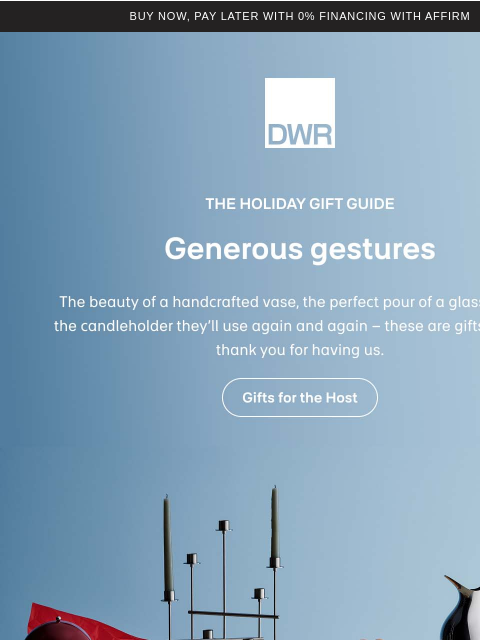 dwr newsletter: Gifts for the thoughtful host