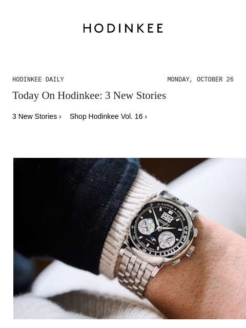 hodinkee newsletter: Hodinkee Daily | 10/26/2026