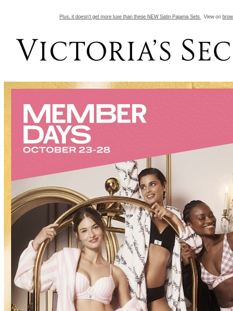 Plus, it doesn't get more luxe than these NEW Satin Pajama Sets View on browser Victoria's Secret VSCC Available Credit Display images to show real-time content Display images to show real-time