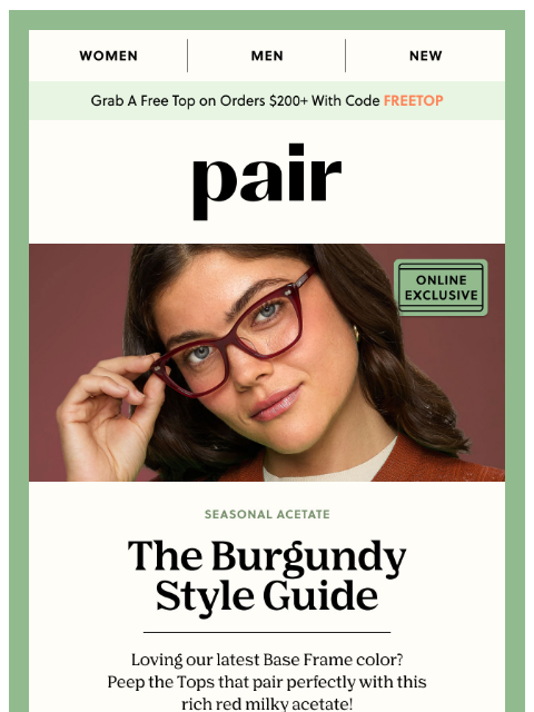 paireyewear newsletter: The Burgundy Style Guide♥️