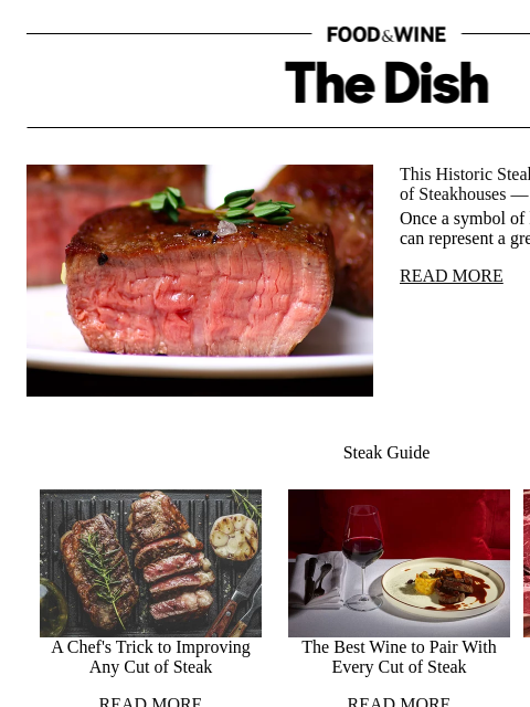 foodandwine newsletter: This Historic Steak Cut Is Back — and It's a Steal