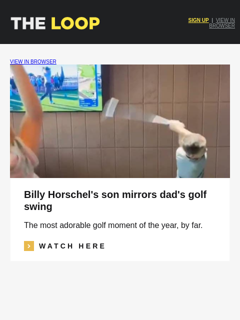 golfdigest newsletter: An adorable golf moment, a graphic of the year can...