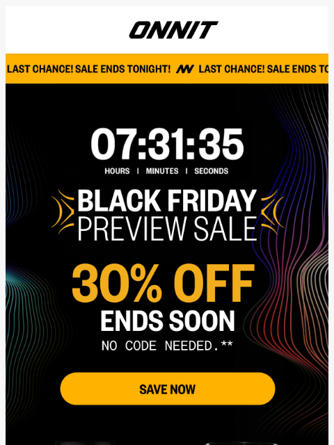 onnit newsletter: Last chance: 30% off ends at midnight