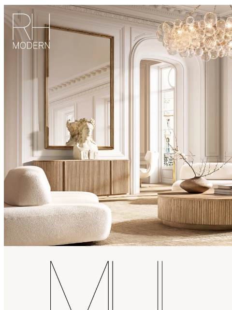 rh newsletter: The Mulholland Collection. Handcrafted in Solid Re...