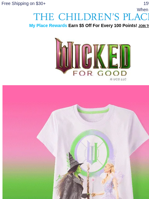 childrensplace newsletter: NEW! Wicked Graphic Tees Just In 💚💖
