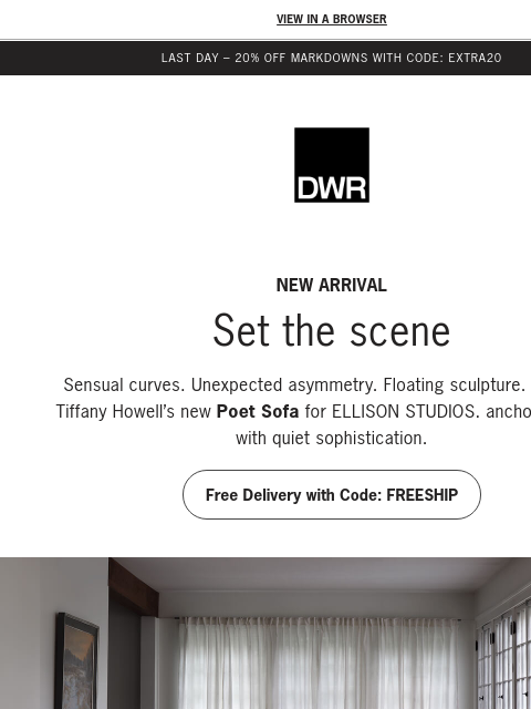 dwr newsletter: Free delivery ends tonight