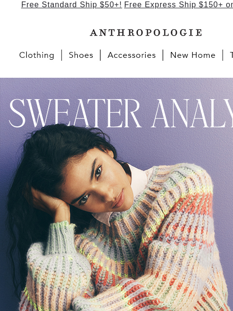 anthropologie newsletter: Colorful sweaters are having a moment