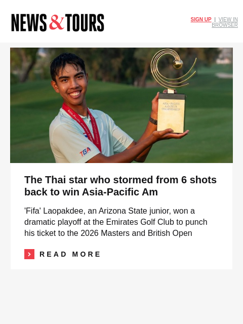 golfdigest newsletter: The PGA Tour's crazy deja vu