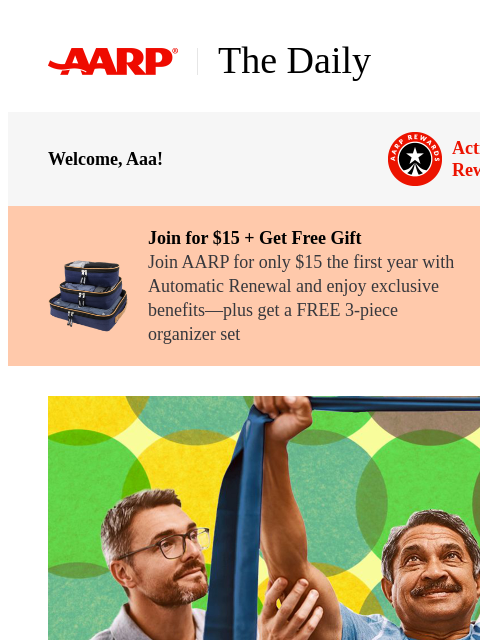 aarp newsletter: The Daily — Managing Joint Pain: Tips for People 5...