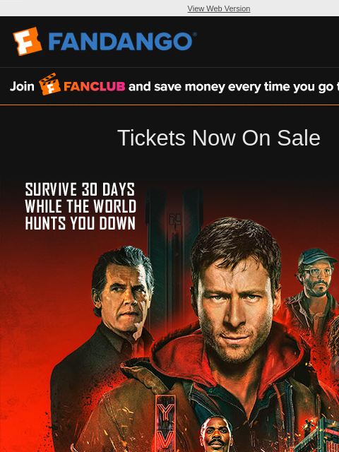 fandango newsletter: The Running Man | Get Tickets