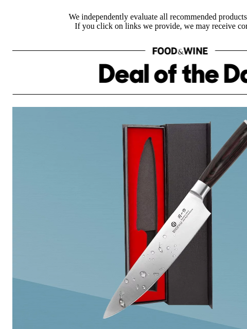 foodandwine newsletter: This On-Sale Knife Makes Home Cooks Feel Like a 'P...