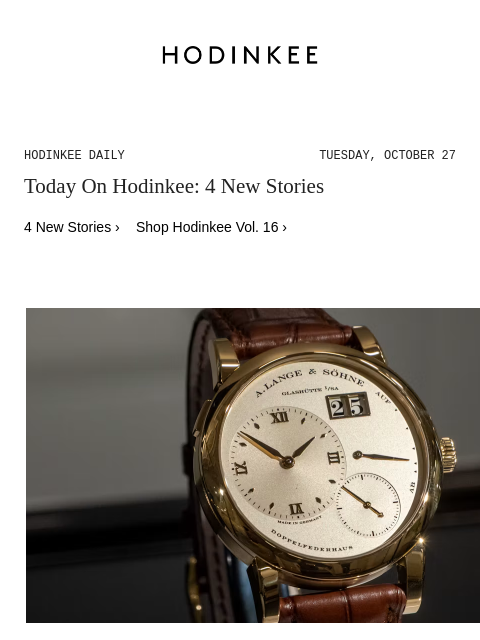 hodinkee newsletter: Hodinkee Daily | 10/27/2026
