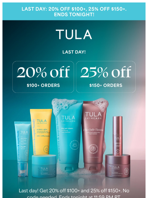 tula newsletter: 🚨Sale ends in hours! 🚨